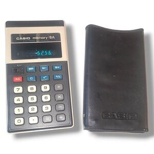 Vintage Casio Memory-8A Calculator Japan LED Electronic w Case Tested Working